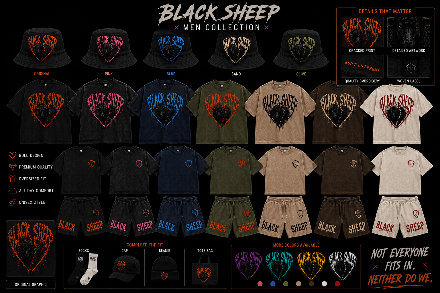 BLACK SHEEP Men's Collection — Built Different. Never Fit In.